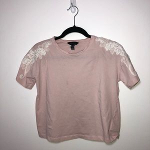 Pink T-shirt with Floral Decal